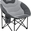 Skandika Moonchair Sirkka – Campingstoelen – Klapstoel – Vouwstoel – Kampeerstoel - Grote, Comfortabele, Campingstoel Opvouwbaar, Gepolsterd, Koelvak, Drinkhouder, Draaggreep En Draagtas, Antislipvoetjes - Max. 150 Kg – Zwart/grijs -Aanbiedingen Kampeer Zen Winkel 1008x1200
