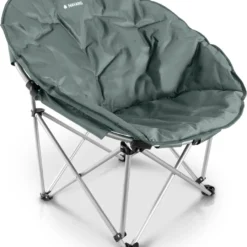 Navaris Klapstoel XXL - Campingstoel Met Opbergtas - Draagbare Stoel Voor Kamperen, Festivals En Vissen -Strandstoel - Inklapbaar - Grijs