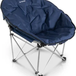 Navaris Klapstoel Met Draagtas - Campingstoel - Draagbare Stoel Voor Kamperen, Festivals En Vissen - Strandstoel - Inklapbaar - Donkerblauw