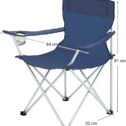 Set Van 2 Opvouwbare Campingstoelen, Klapstoelen Voor Buiten, Comfortabel, Met Armleuningen En Bekerhouders, Stabiel Frame, Draagvermogen 120 Kg - Blauw -Aanbiedingen Kampeer Zen Winkel 1078x1200