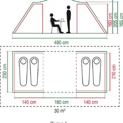 Coleman Bering 4 Vis-a-Vis Tent - Familietent - 4-Persoons - Groen -Aanbiedingen Kampeer Zen Winkel 1136x1200 1