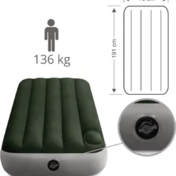 Intex Luchtbed - 1-Persoons - 76 X 191 X 25 Cm - Groen - Met Ingebouwde Voetpomp + Hoeslaken Wit + Reparatieset -Aanbiedingen Kampeer Zen Winkel 1142x1200