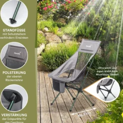 Skandika Campingstoel Compact SET – Campingstoelen – Campingstoel Tot 150 Kg Belastbaar - Kampeerstoel, Visstoel, Kleine Pakmaat, Opvouwbaar, Stabiel, Licht, Comfortabel Gepolsterd – Draagtas Meegeleverd – Vouwstoel – Kampeermeubelen – Grijs -Aanbiedingen Kampeer Zen Winkel 1142x1200 4