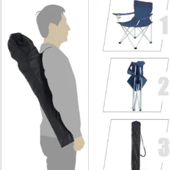Set Van 2 Opvouwbare Campingstoelen, Klapstoelen Voor Buiten, Comfortabel, Met Armleuningen En Bekerhouders, Stabiel Frame, Draagvermogen 120 Kg - Blauw -Aanbiedingen Kampeer Zen Winkel 1146x1200