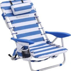 Naqsh Store Strandstoel Met Hoofdkussen, Aluminium, Draagbare Vouwstoel, Campingstoel, Opvouwbaar En Verstelbaar, Zoals Een Rugzak Draagbaar, Buitenstoel, Blauw En Wit Gestreept GCB62BU -Aanbiedingen Kampeer Zen Winkel 1148x1200 3