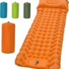 LVNRIDS Isomat, Zelfopblazend, Ultralicht, Luchtmatras, Camping, Zelfopblaasbaar, Opblaasbaar Matras, 3,9 Inch Dik, Met Voetperspomp En Kussen, Voor Camping, Reizen, Outdoor, Wandelen, Strand, Oranje -Aanbiedingen Kampeer Zen Winkel 1153x1200