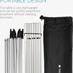Navaris Campingtafel - Inklapbaar Campingtafeltje Van Aluminium - Opvouwbare Tafel Inclusief Draagtas - Picknicktafel - Zilver -Aanbiedingen Kampeer Zen Winkel 1154x1200 1