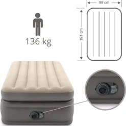 Intex Prime Comfort - Luchtbed - 1-Persoons - 99x191x51 Cm (BxLxH) - Grijs - Met Ingebouwde Motorpomp 16 Intex Prime Comfort - Luchtbed - 1-Persoons - 99x191x51 Cm (BxLxH) - Grijs - Met Ingebouwde Motorpomp -Aanbiedingen Kampeer Zen Winkel 1167x1200