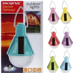 Merkloos OutdoorLights Solar Light Bulb 4LEDs Tent/kampeer Licht