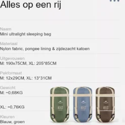Naturehike® Slaapzak - Lichtgewicht - 190*75cm - Compact - Waterdicht - 3 Seizoenen Slaapzak Lente, Zomer & Herfst - Outdoor - Slaapzakken Volwassen & Kinderen -Aanbiedingen Kampeer Zen Winkel 1190x1200 3