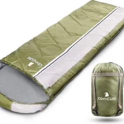 COVACURE 1.5/0.8kg Slaapzak, 3 Seizoenen Ultra Warm & Lichtgewicht Slaapzak Voor Volwassenen, Envelop Compacte Outdoor Slaapzakken Met Draagbare Compressie Tas Voor Camping, Rugzakken, Wandelen...