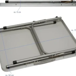 Alu Campingtafel 70x55cm - Inklapbbar Kampeertafel - Picknicktafel Licht Vouwtafel Klaptafel Grijs -Aanbiedingen Kampeer Zen Winkel 1200x1026