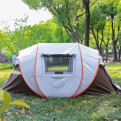 Fly Lab Luxe Pop Up Tent - Kampeer Tent - Grijs/Oranje - 4 Persoons -Aanbiedingen Kampeer Zen Winkel 1200x1078 3