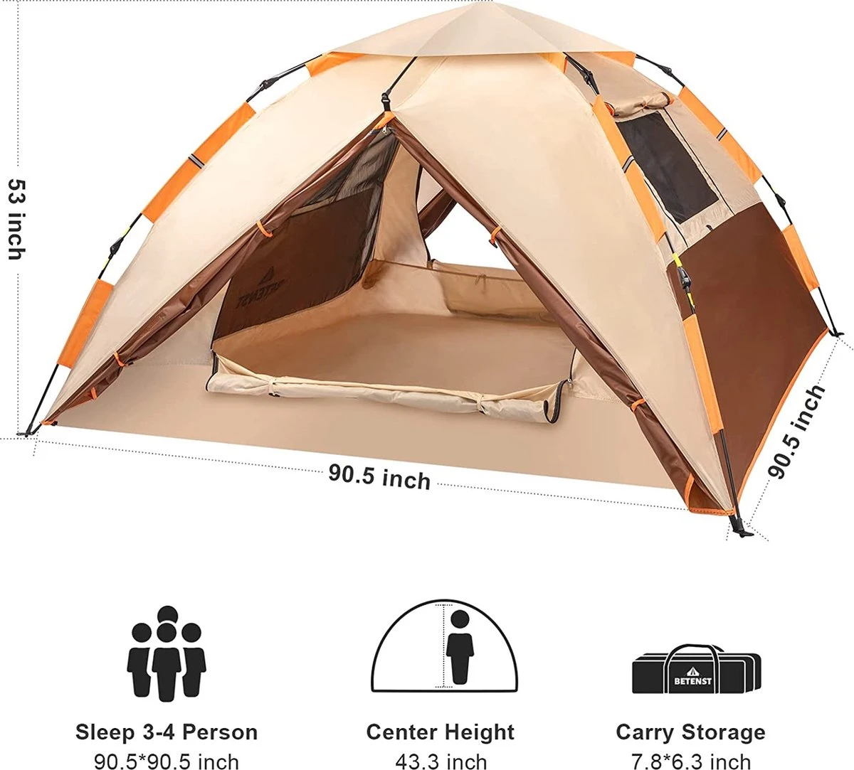 Merkloos Kamping Tent / Absolutely Waterproof, Lightweight Camping Tent With - Tent Ideal For Camping In The Garden, Dome Tent, 7 Merkloos Kamping Tent / Absolutely Waterproof, Lightweight Camping Tent With - Tent Ideal For Camping In The Garden, Dome Tent, - Afbeelding 5