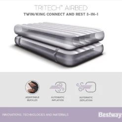 Bestway 3-in-1 Luchtbed - Connect - Zwart - 188x99cm - PVC/Polyester - Single, Double Single En Twin Opblaasbed - Tritech Materiaal - I-Beam Constructie -Aanbiedingen Kampeer Zen Winkel 1200x1090 2