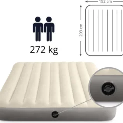 Intex Luchtbedset Intex Luchtbed - 2-Persoons - 152 X 203 X 25 Cm - Beige + Intex Elektrische Pomp - 650 Liter/min + Hoeslaken Wit + Reparatieset -Aanbiedingen Kampeer Zen Winkel 1200x1090 6