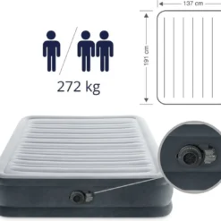 Intex Luchtbed - Twijfelaar - 137 X 191 X 33 Cm - Grijs - Met Ingebouwde Pomp, Hoeslaken Antraciet En Reparatieset 15 Intex Luchtbed - Twijfelaar - 137 X 191 X 33 Cm - Grijs - Met Ingebouwde Pomp, Hoeslaken Antraciet En Reparatieset -Aanbiedingen Kampeer Zen Winkel 1200x1100