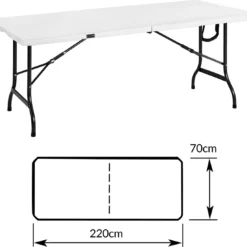 Casaria Tuintafel Opvouwbaar – Met Draaggreep 220x70 Cm – Wit -Aanbiedingen Kampeer Zen Winkel 1200x1101 2