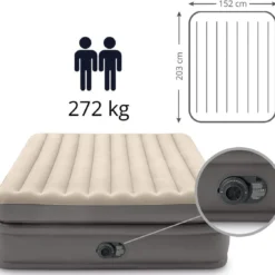 Intex Prime Comfort - Luchtbed - 2-Persoons - 152x203x51 Cm (BxLxH) - Grijs - Met Ingebouwde Motorpomp -Aanbiedingen Kampeer Zen Winkel 1200x1124