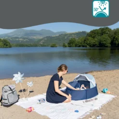 Babymoov Babyni Speelruimte & Extra Bedje Anti-UV FPS 50+ Marinière -Aanbiedingen Kampeer Zen Winkel 1200x1129 2