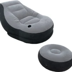 Intex Lounge Stoel - Ultra Lounge - Opblaasbaar - Grijs/zwart -Aanbiedingen Kampeer Zen Winkel 1200x1132