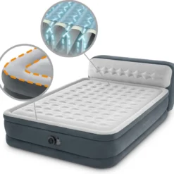 Intex 64448 - Queen Deluxe Ultra-Plush Zelfopblazend 2-persoons Luchtbed Met Hoofdboord (203x152x46cm) -Aanbiedingen Kampeer Zen Winkel 1200x1146