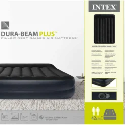Intex Luchtbed - 2-Persoons - 152 X 203 X 42 Cm - Blauw - Met Pomp + Hoeslaken Wit + Reparatieset -Aanbiedingen Kampeer Zen Winkel 1200x1150