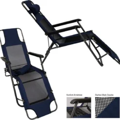 Ligstoel 180x60cm - Opvouwbaar Campingstoel Ligbed Strandstoel Tuinstoel Vouwligstoel Blauw -Aanbiedingen Kampeer Zen Winkel 1200x1168 1