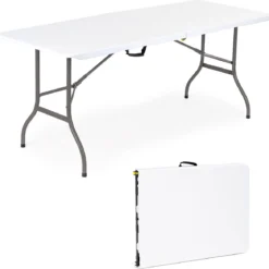 Inklapbare Tafel - Opklaptafel - 180x70x73,5 Cm - Wit