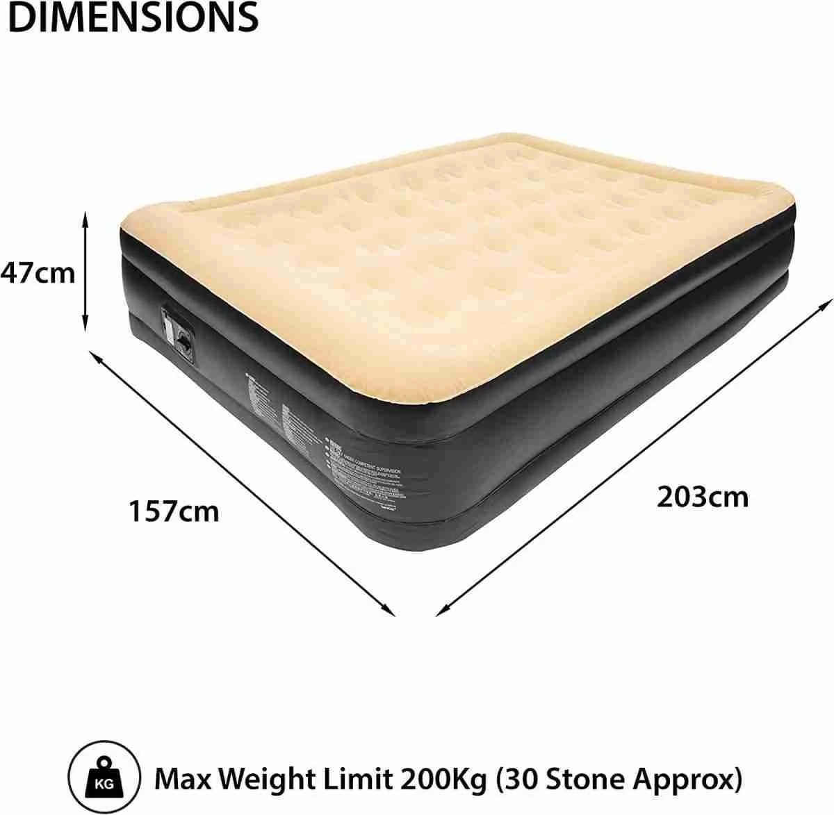 Merkloos Avenli 88030 Hoog Verhoogd Gevlokt Luchtbed | Queensize | Ingebouwde Pompen | Snelle En Gemakkelijke Inflatie 6 Merkloos Avenli 88030 Hoog Verhoogd Gevlokt Luchtbed | Queensize | Ingebouwde Pompen | Snelle En Gemakkelijke Inflatie - Afbeelding 4