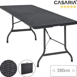 Casaria Tuintafel Opvouwbaar – Met Draaggreep 180x75 Cm – Zwart 15 Casaria Tuintafel Opvouwbaar – Met Draaggreep 180x75 Cm – Zwart -Aanbiedingen Kampeer Zen Winkel 1200x1180 4