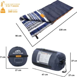 Dutch Mountains Slaapzak Goeree XL - Extra Groot 220x90cm - Katoenen Binnenkant - Aanritsbaar - Tochtstrip En Compressiehoes -Aanbiedingen Kampeer Zen Winkel 1200x1182 3