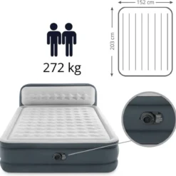 Intex 64448 - Queen Deluxe Ultra-Plush Zelfopblazend 2-persoons Luchtbed Met Hoofdboord (203x152x46cm) -Aanbiedingen Kampeer Zen Winkel 1200x1183 1