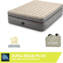 Intex Prime Comfort - Luchtbed - 2-Persoons - 152x203x51 Cm (BxLxH) - Grijs - Met Ingebouwde Motorpomp -Aanbiedingen Kampeer Zen Winkel 1200x1184