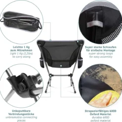 Smartpeas Campingstoel Van Stevig 600D Polyester En Aluminium - Lichtgewicht En Opvouwbaar - Camping Gadget Inclusief Zijzakken +Plus: Strandmat & Draagtas -Aanbiedingen Kampeer Zen Winkel 1200x1186 5