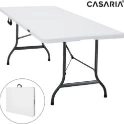 Casaria Tuintafel Opvouwbaar – Met Draaggreep 220x70 Cm – Wit -Aanbiedingen Kampeer Zen Winkel 1200x1187 5