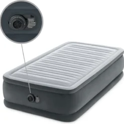 Intex Luchtbed - 1-Persoons - 99 X 191 X 46 Cm - Grijs - Met Ingebouwde Pomp, Hoeslaken Antraciet En Reparatieset -Aanbiedingen Kampeer Zen Winkel 1200x1190 1