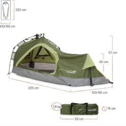Where Tomorrow Solo Tent 225X100X57 Cm - Groen - 1 Persoons 13 Where Tomorrow Solo Tent 225X100X57 Cm - Groen - 1 Persoons -Aanbiedingen Kampeer Zen Winkel 1200x1190 7