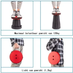 Kampeerkruk - Uitschuifbare Kruk - Rood/Zwart- Tot 120 Kg - Travel Stool - Opvouwbare Campingkruk - Inklapbaar Krukje - Telescopische Kruk - Camping - Outdoor -Aanbiedingen Kampeer Zen Winkel 1200x1198 14