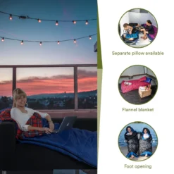 Skandika Dundee Flannel-L Slaapzak – Mummmieslaapzakken – Slaapzakken Volwassen - Maat M – Unisex - Katoen, Luxe Kwaliteit, Dubbele Slaapzak, 3 Seizoenen, Tot -20°C - 220 X 80 Cm - Outdoor Kampeerslaapzak – Ritssluiting Links - Zwart/blauw -Aanbiedingen Kampeer Zen Winkel 1200x1200 133