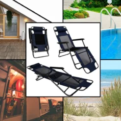 Ligstoel 180x60cm - Opvouwbaar Campingstoel Ligbed Strandstoel Tuinstoel Vouwligstoel Blauw -Aanbiedingen Kampeer Zen Winkel 1200x1200 324