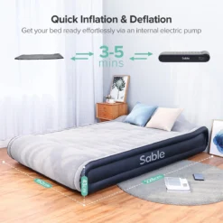 Sable Luxe Queen Size 2 Persoons Luchtmatras Met Ingebouwd Kussen, Opblaasbaar Luchtbed Met Ingebouwde Elektrische Pomp Voor Kamperen, Reizen Of Overnachtende Gasten Of Festival -Aanbiedingen Kampeer Zen Winkel 1200x1200 5