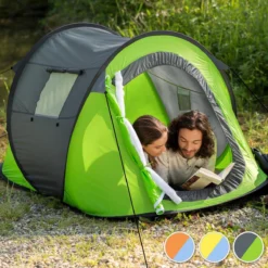 Pop Up Tent Waterkolom 1500 Mm/Cm² - Blauw - 2 Persoons -Aanbiedingen Kampeer Zen Winkel 1200x1200 687