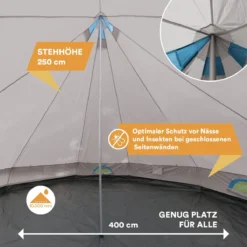 Skandika Tipii II Tent – Tipi-tenten – Teepee – 8 Persoons Campingtent – Muggengaas – 250 Cm Stahoogte – Uitneembare Tentvloer – 3000 Mm Waterkolom – Indische Tent, Partytent, Festivaltent – Outdoor, Camping, Tuin – Kamperen – Grijs/turquoise 14 Skandika Tipii II Tent – Tipi-tenten – Teepee – 8 Persoons Campingtent – Muggengaas – 250 Cm Stahoogte – Uitneembare Tentvloer – 3000 Mm Waterkolom – Indische Tent, Partytent, Festivaltent – Outdoor, Camping, Tuin – Kamperen – Grijs/turquoise -Aanbiedingen Kampeer Zen Winkel 1200x1200 701