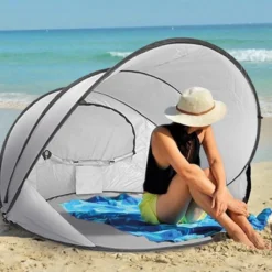 Deryan Luxe Pop Up Strandtent XXL - Anti-UV 50+ - Zilver -Aanbiedingen Kampeer Zen Winkel 1200x1200 735