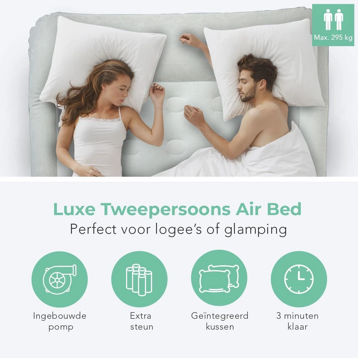 LifeGoods Luchtbed - 2 Persoons - Met Ingebouwde Pomp - Incl. Draagtas En Reparatiekit 4 LifeGoods Luchtbed - 2 Persoons - Met Ingebouwde Pomp - Incl. Draagtas En Reparatiekit - Afbeelding 2