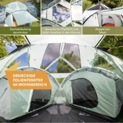 Skandika Bern 4 Koepeltent - Koepeltent - Tenten - 4 Persoons Kampeertent Met Panoramisch Dakraam, 2 Slaapcabines, Grondzeil, 210 Cm Stahoogte, Waterdicht, 4000 Mm Waterkolom - Grote Outdoor Familie Tent, Kampeertent - Grijs -Aanbiedingen Kampeer Zen Winkel 1200x1200 750
