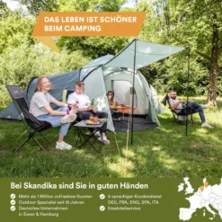 Skandika Bern 4 Koepeltent - Koepeltent - Tenten - 4 Persoons Kampeertent Met Panoramisch Dakraam, 2 Slaapcabines, Grondzeil, 210 Cm Stahoogte, Waterdicht, 4000 Mm Waterkolom - Grote Outdoor Familie Tent, Kampeertent - Grijs -Aanbiedingen Kampeer Zen Winkel 1200x1200 753