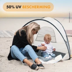 Deryan Luxe Pop Up Strandtent - Anti-UV 50+ - Cream -Aanbiedingen Kampeer Zen Winkel 1200x1200 800