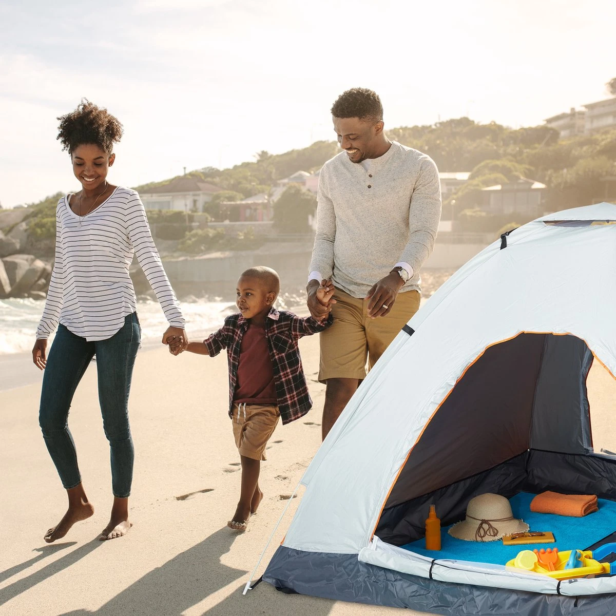 Relaxdays Strandtent Pop-up - Omkleedtent - 145x180 Cm - 2-3 Personen - Beachtent -compact - Oranje 12 Relaxdays Strandtent Pop-up - Omkleedtent - 145x180 Cm - 2-3 Personen - Beachtent -compact - Oranje - Afbeelding 10